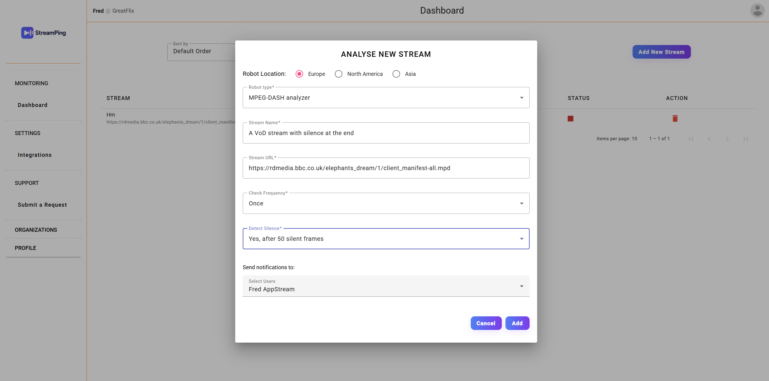 StreamPing : Add a VoD stream check