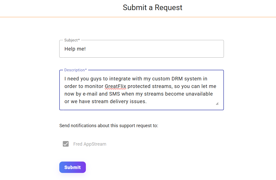 StreamPing : Support